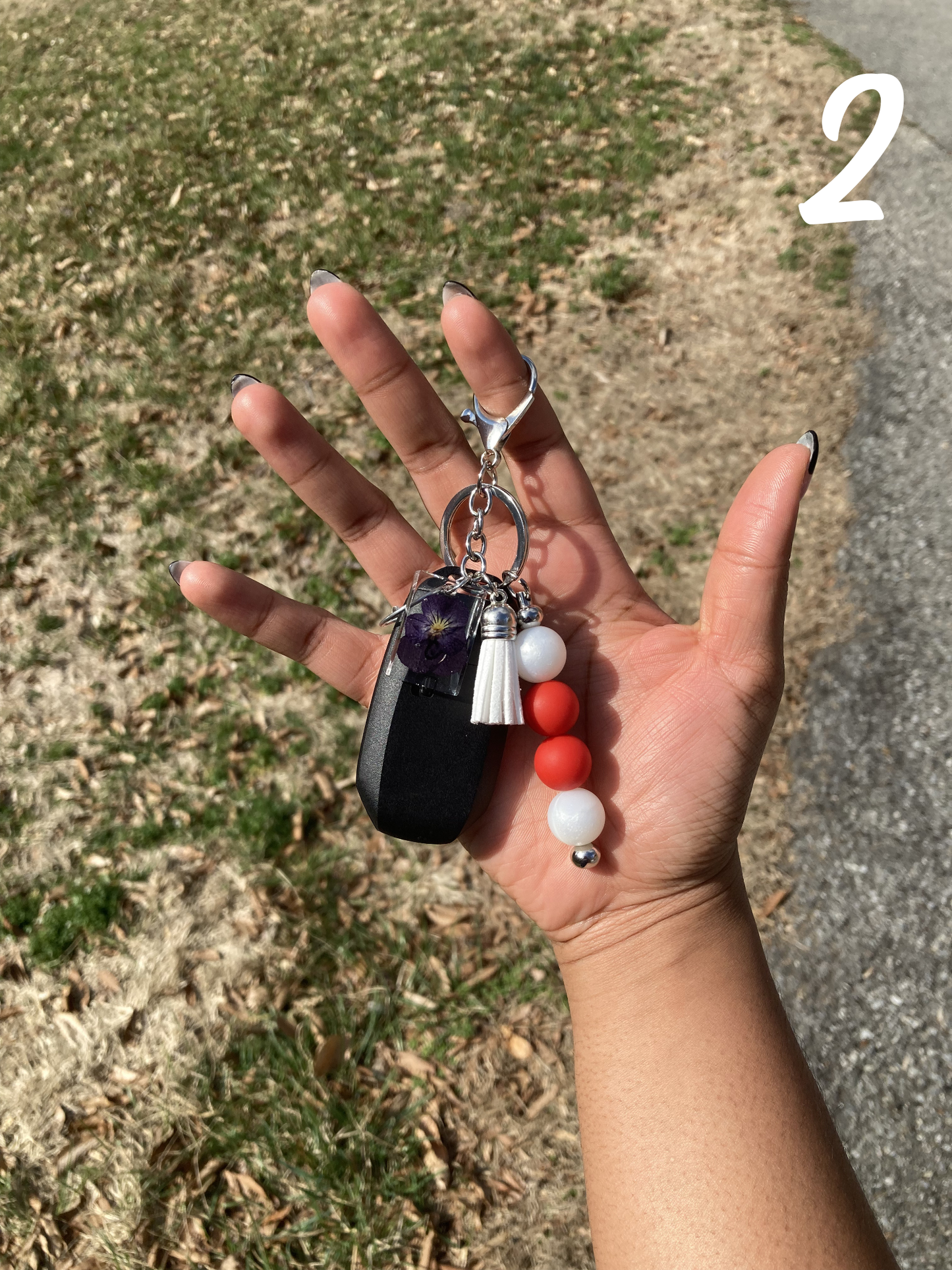 African Violet Keychain