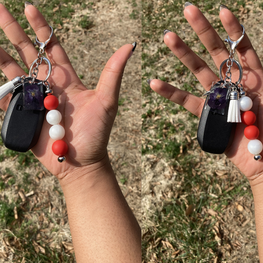 African Violet Keychain